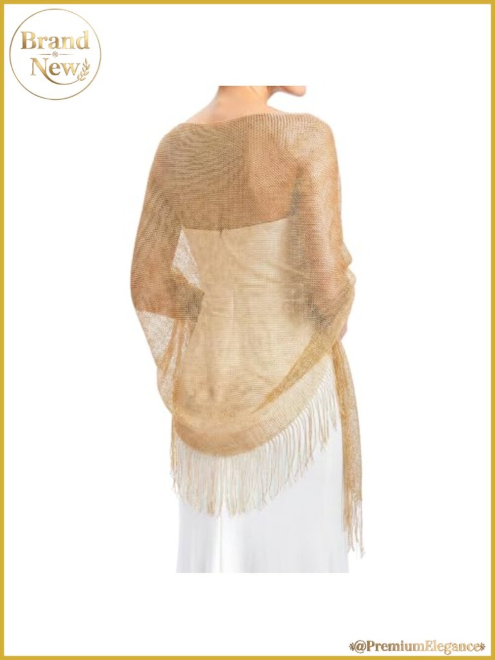 Metallic Sequin Scarf Fringe Shawl Wrap Women Evening Beach Cover Up
